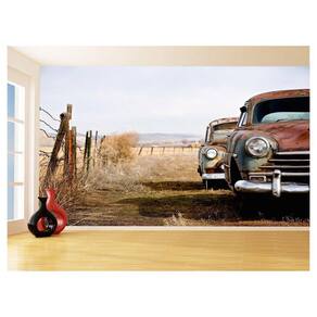 Papel De Parede 3D Carro Antigo Clássico Vintage 3,5M Cxr31