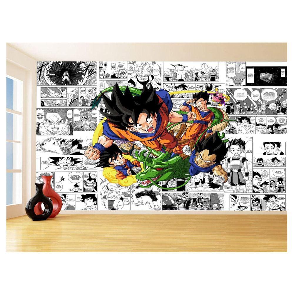 Papel De Parede Dragon Ball Goku Vegeta Anime 3,5M Dbz680