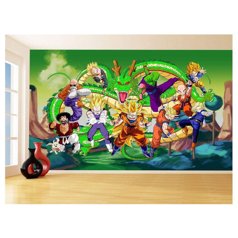 Papel De Parede Dragon Ball Goku Vegeta Anime 3,5M Dbz292