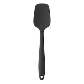 Espátula De Silicone Grande 28Cm Preta Reforçada Funda Reta