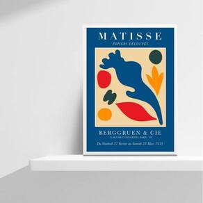 Quadro Abstrato Matisse 24x18cm - Moldura Preta