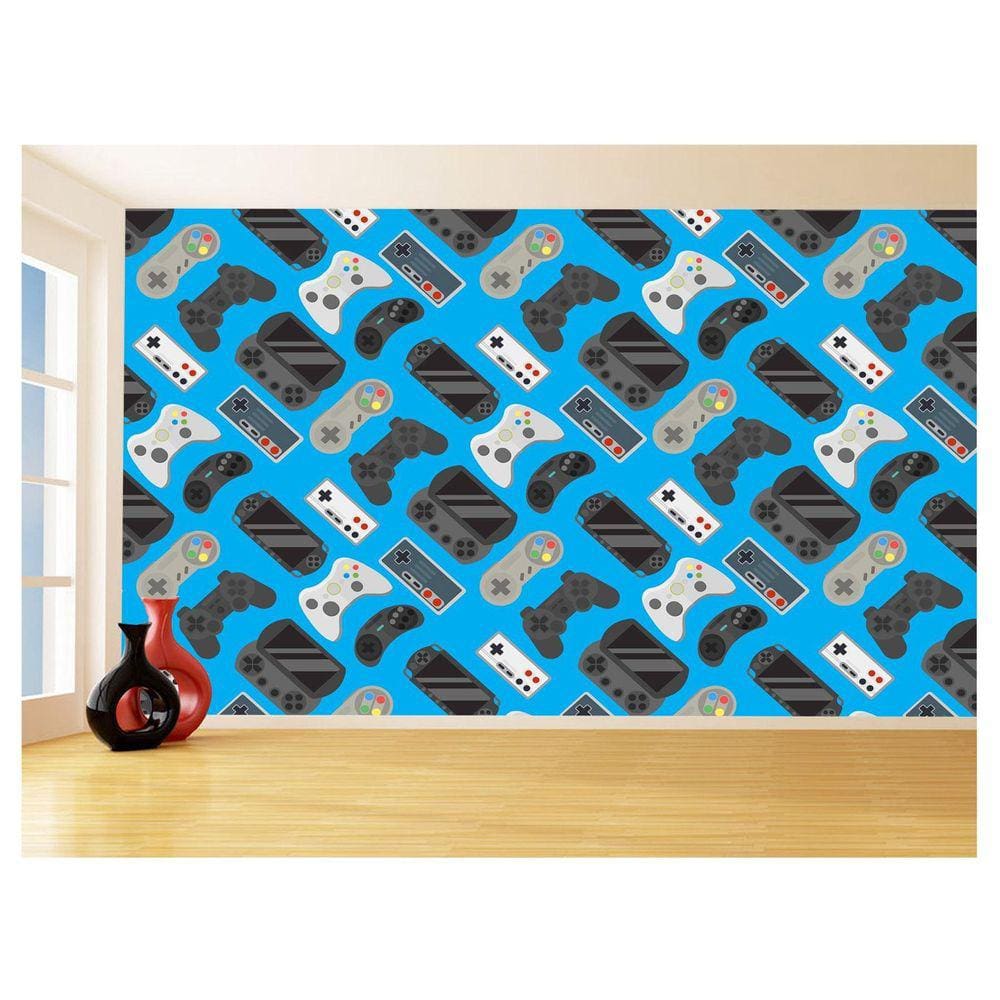 Papel De Parede 3D Infantil Controle Game Jogo 3,5M Azs276