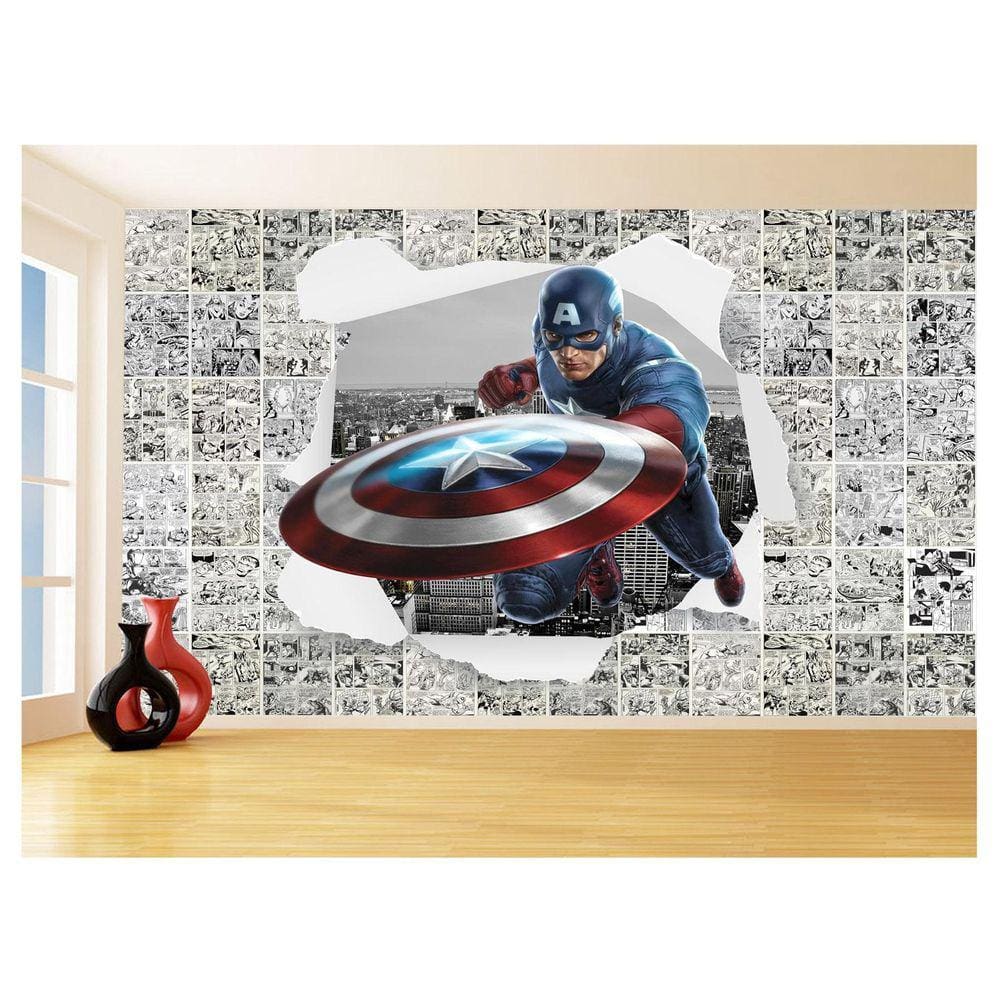 Papel De Parede 3D Heróis Página Quadrinhos Hq 3,5M Nhma222