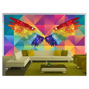 Papel De Parede 3D Arte Asas Selfie Insta Cores 3,5M Tra179
