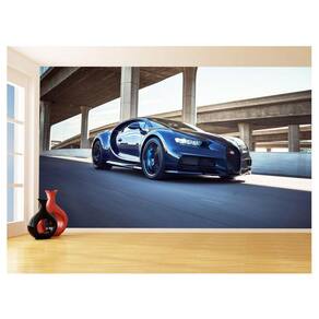 Papel De Parede 3D Carro Bugatti Chiron Pista 3,5M Car18