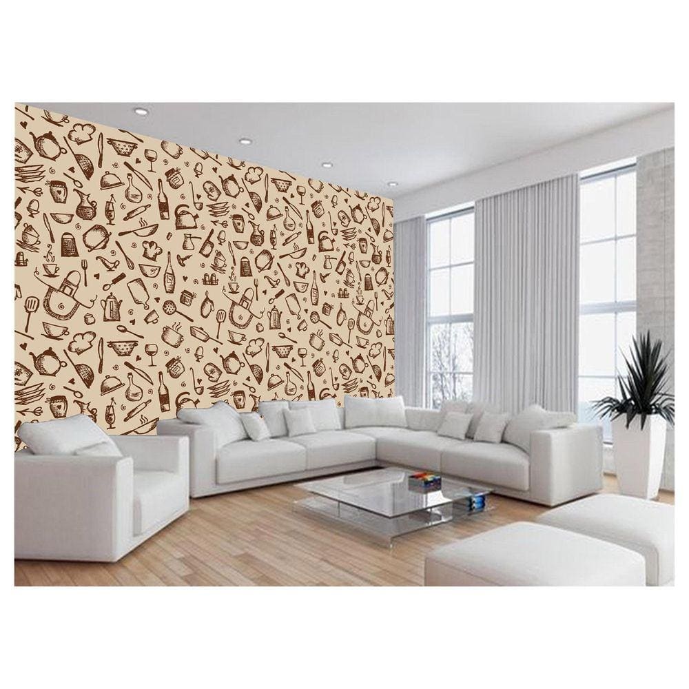 Papel De Parede 3D Textura Cozinha Café Comida 3,5M Txt199