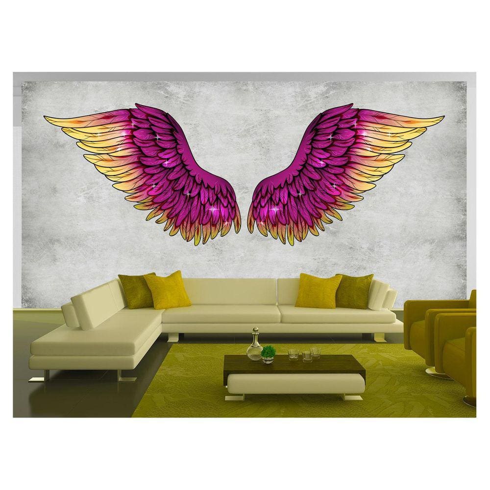 Papel De Parede 3D Arte Asas Selfie Insta Cores 3,5M Tra375