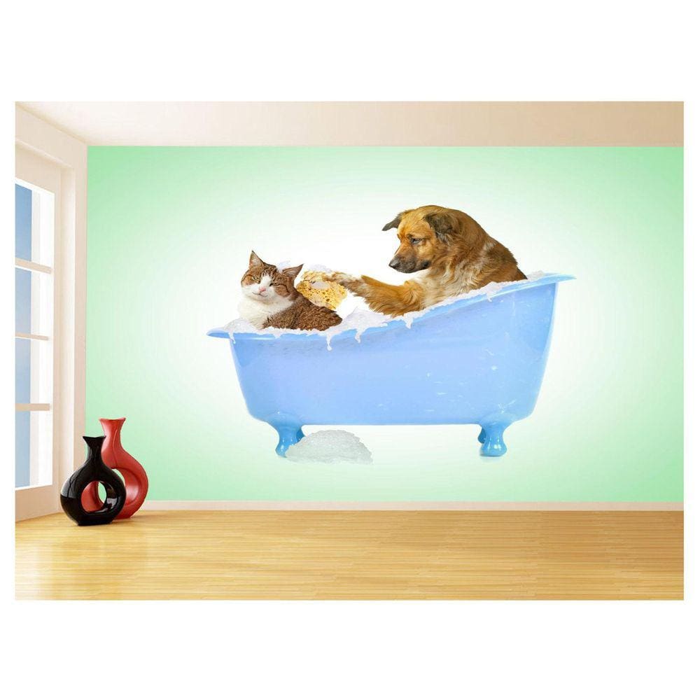 Papel De Parede Animal Cão Petshop Banho Tosa 3,5M Anm406