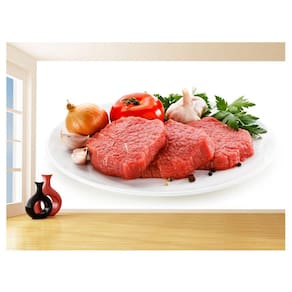 Papel De Parede 3D Alimentos Carnes Embutidos 3,5M Al482