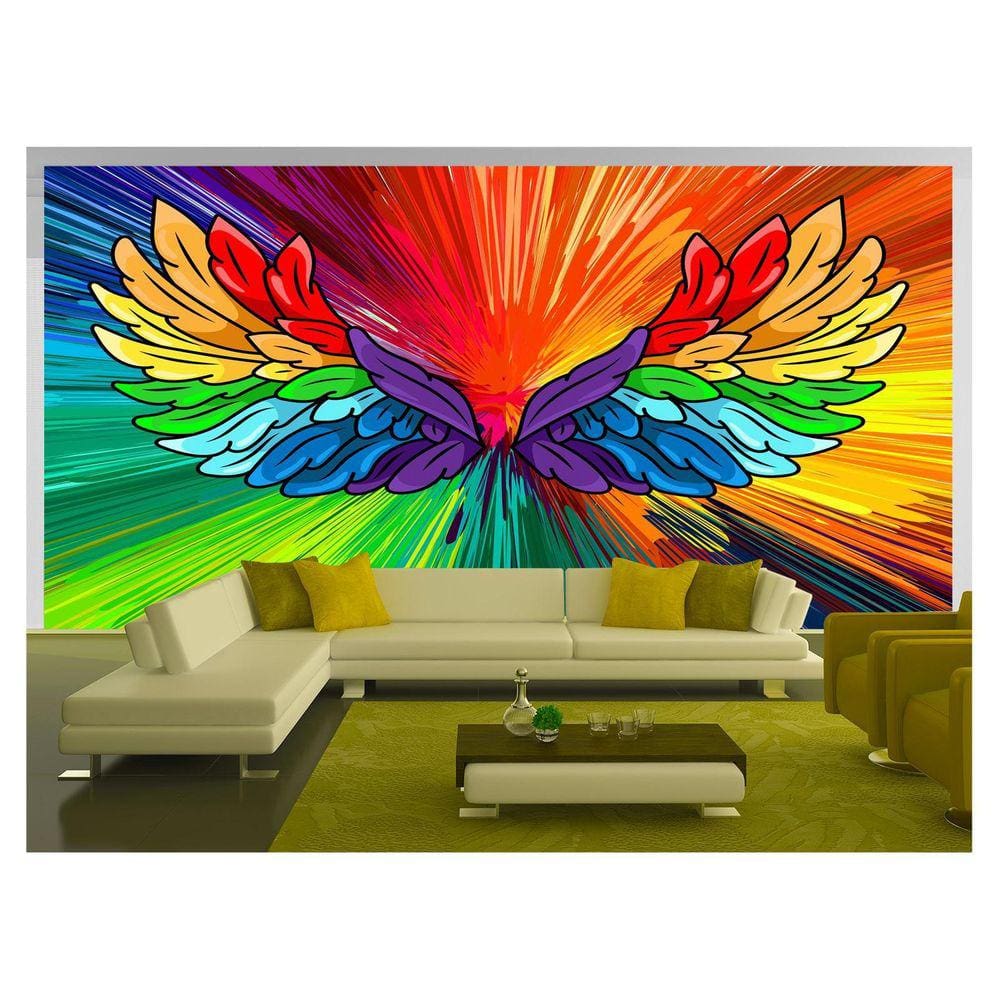 Papel De Parede 3D Arte Asas Selfie Insta Cores 3,5M Tra175