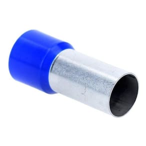 Kit 10Pçs Terminal Tubular Ilhós 120Mm Isolado Azul E120-27