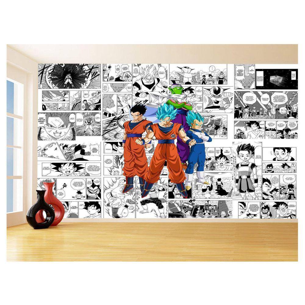 Papel De Parede Dragon Ball Goku Vegeta Anime 3,5M Dbz676