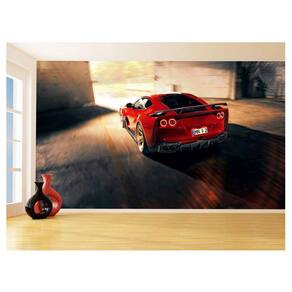 Papel De Parede Carro Ferrari Vermelha Garage 3,5M Car160