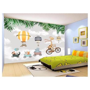 Papel De Parede 3D Infantil Nuvens Girafa Babê 3,5M Azs374