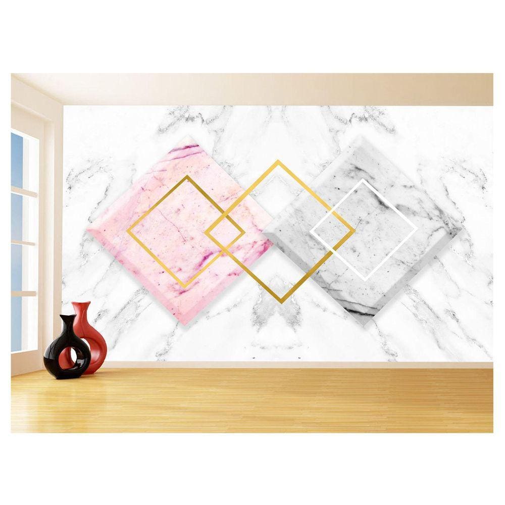 Papel De Parede 3D Estilo Marmore Cores Formas 3,5M Mbr35