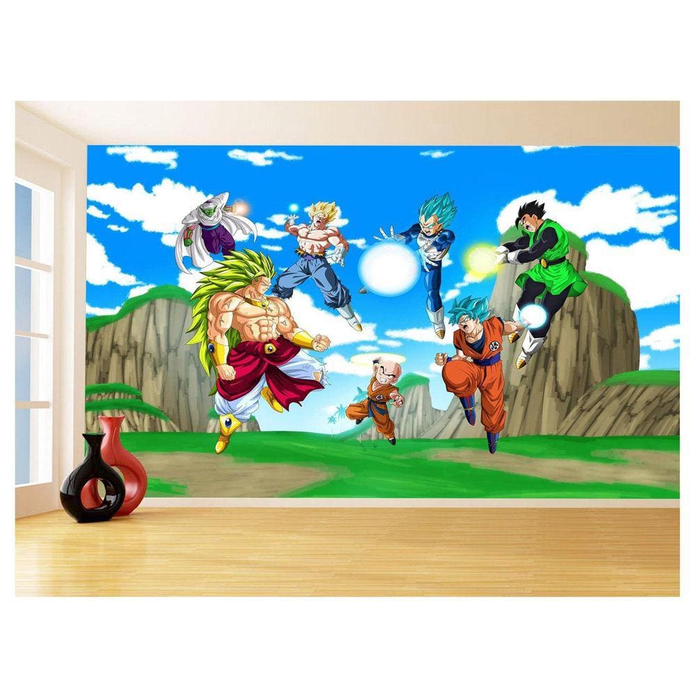Papel De Parede Dragon Ball Goku Vegeta Anime 3,5M Dbz475
