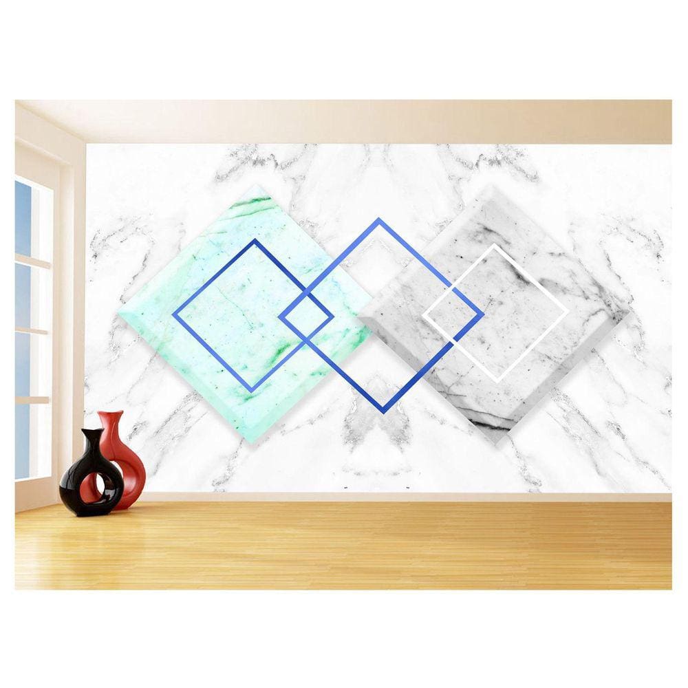 Papel De Parede 3D Estilo Marmore Cores Formas 3,5M Mbr34
