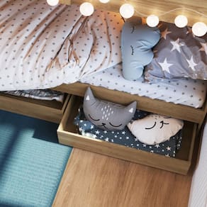 Conjunto 2 Gavetões Individuais Para Beliche Infantil Aveiro Oak