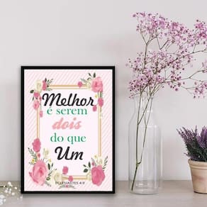 Quadro Melhor É Serem Dois Que Um 45X34Cm Vidro Branca