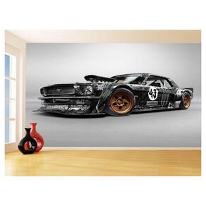 Papel De Parede 3D Carro Antigo Ford Mustang Hot 3,5M Cxr53