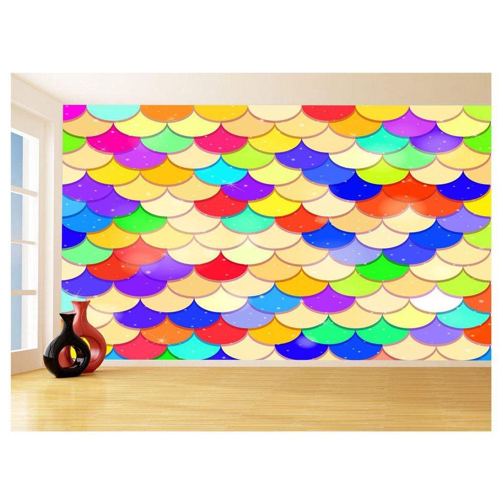 Papel De Parede 3D Geométrico Padrões Coloridos 3,5M Gmt02