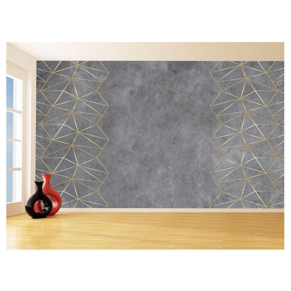 Papel De Parede 3D Concreto Queimado Risco Bege 3,5M Kkt89
