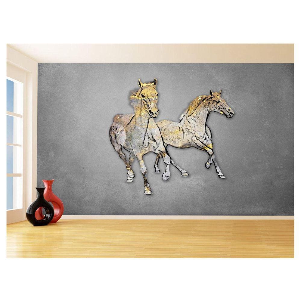 Papel De Parede Animais Pop Art Cavalos Cores 3,5M Pxa369