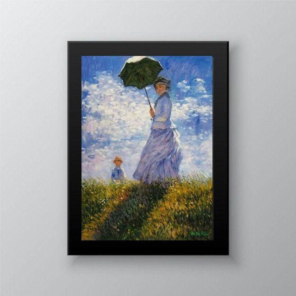 Quadro Monet Mulher 33x24cm - Vidro e Moldura Branca