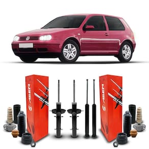 4 Amortecedores Com Kit Batente Volkswagen Golf 2004 A 2006