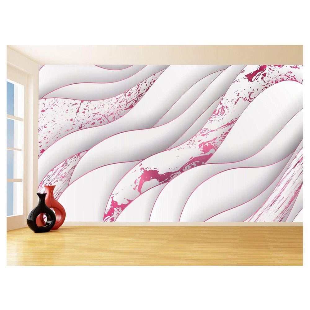 Papel De Parede 3D Estilo Marmore Cores Formas 3,5M Mbr16