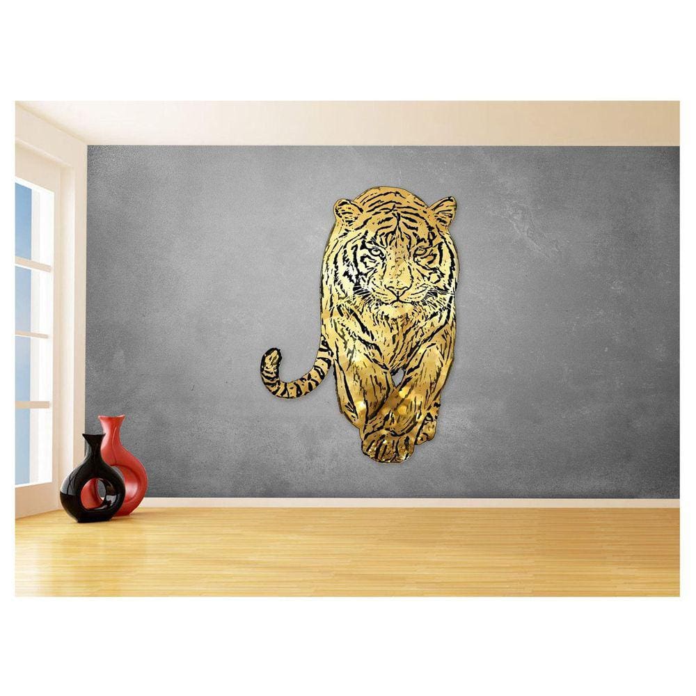 Papel De Parede 3D Animais Pop Art Tigre Felino 3,5M Pxa140