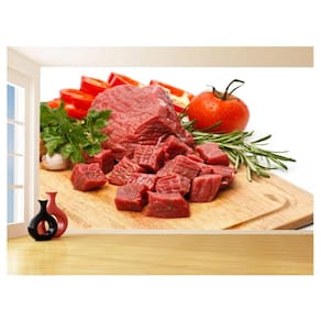 Papel De Parede 3D Alimentos Carnes Embutidos 3,5M Al485