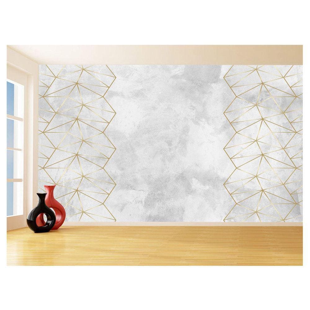 Papel De Parede 3D Concreto Queimado Risco Bege 3,5M Kkt137