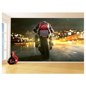 Papel De Parede 3D Moto Esporte Viagem Estrada 3,5M Bkm70