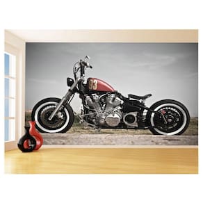 Papel De Parede 3D Moto Custom Chopper Viagem 3,5M Bkm93