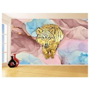 Papel De Parede Animais Pop Art Lobo Colorido 3,5M Pxa594