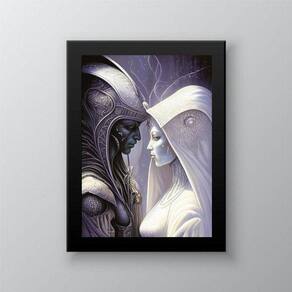 Quadro Ísis e Osiris 24x18cm - Moldura Preta
