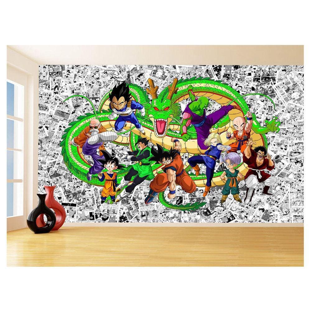 Papel De Parede Dragon Ball Goku Vegeta Anime 3,5M Dbz107