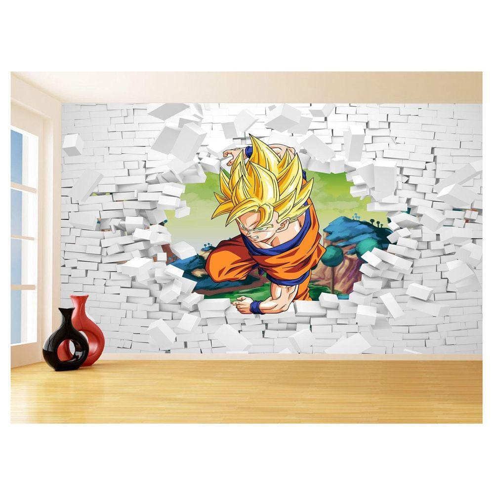 Papel De Parede 3D Dragon Ball Goku Vegeta Anime 3,5M Dbz50