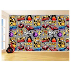 Papel De Parede 3D Infantil Controle Game Jogo 3,5M Azs299