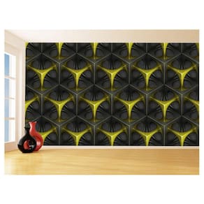 Papel De Parede 3D Textura Geométrico Amarelo 3,5M Txt81