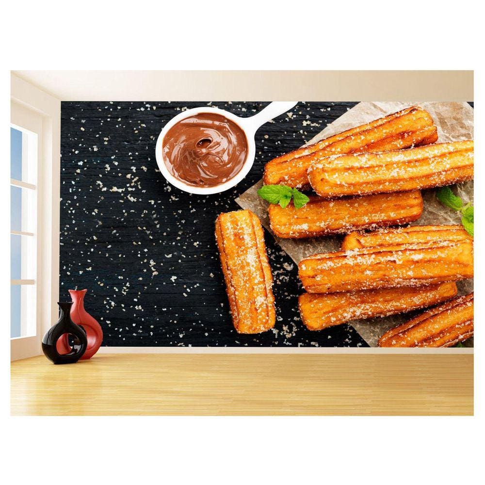 Papel De Parede 3D Alimentos Churros Recheados 3,5M Al348
