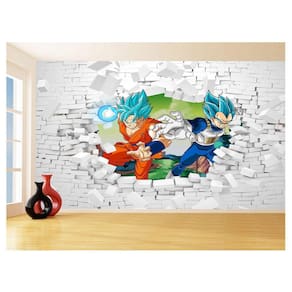 Papel De Parede 3D Dragon Ball Goku Vegeta Anime 3,5M Dbz46