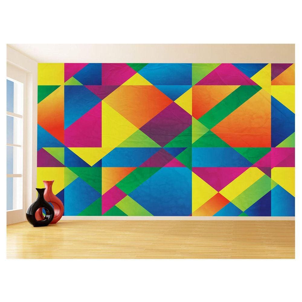 Papel De Parede Geométrico Formas Linhas Cores 3,5M Gmt67