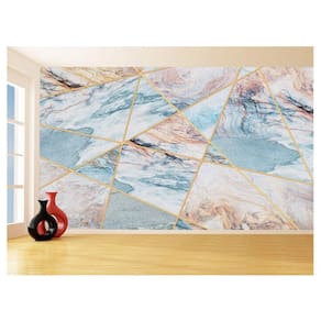 Papel De Parede 3D Estilo Marmore Cores Formas 3,5M Mbr05