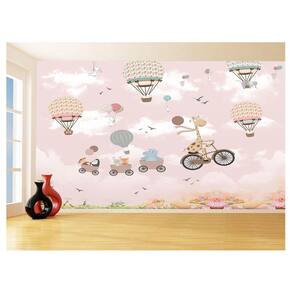 Papel De Parede 3D Infantil Nuvens Girafa Babê 3,5M Azs355