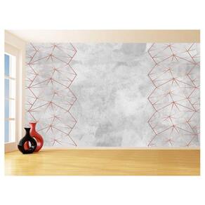 Papel De Parede 3D Concreto Linhas Dourado Rose 3,5M Kkt245