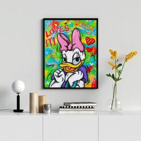 Quadro Decorativo Margarida 33x24cm - Vidro e Moldura Branca