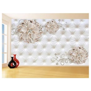 Papel De Parede 3D Floral Textura Sala Flores 3,5M Xfl303