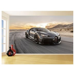 Papel De Parede 3D Carro Bugatti Chiron Pista 3,5M Car12